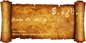 Bada Ádám névjegykártya