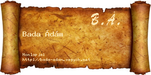 Bada Ádám névjegykártya